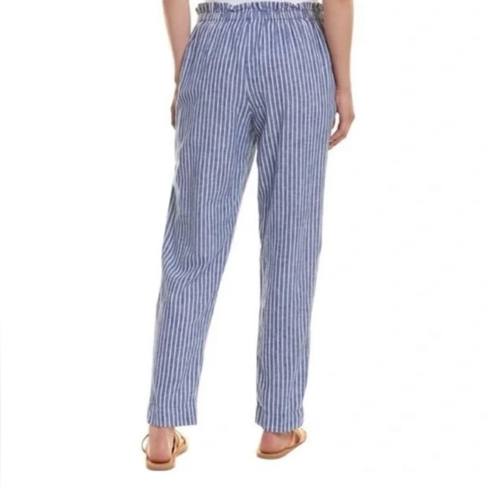 BEACH LUNCH LOUNGE CASUAL PANTS  CERULEAN BLUE & WHITE COTTON/ LINEN SIZE XL - Picture 2 of 8